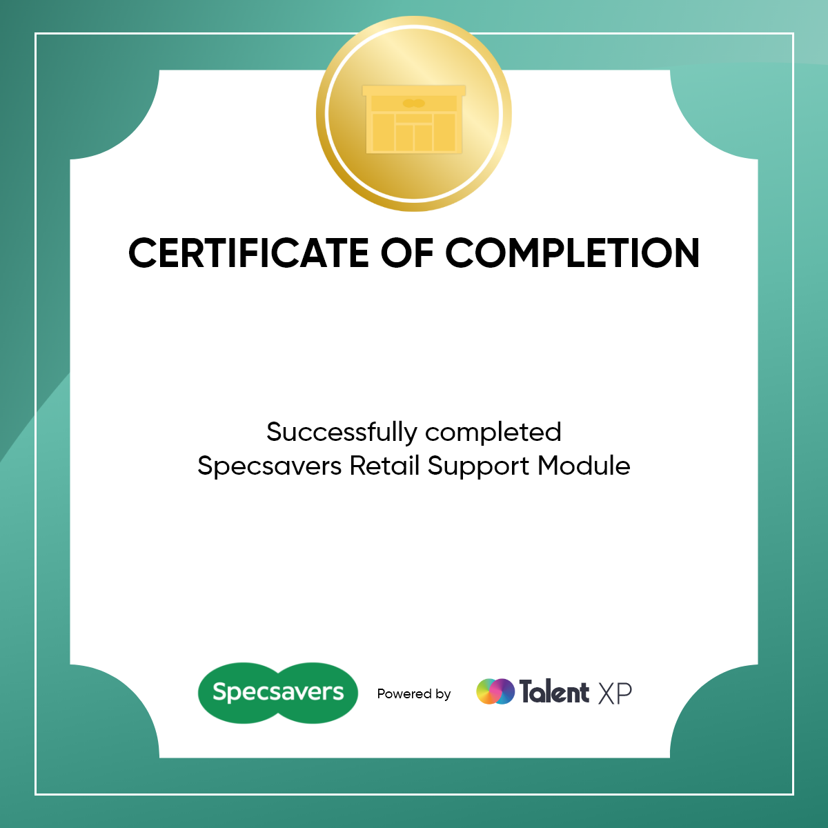 Badge for Retail Support and Central Operations Certificate